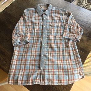 All Saints Roundup half sleeve button down shirt